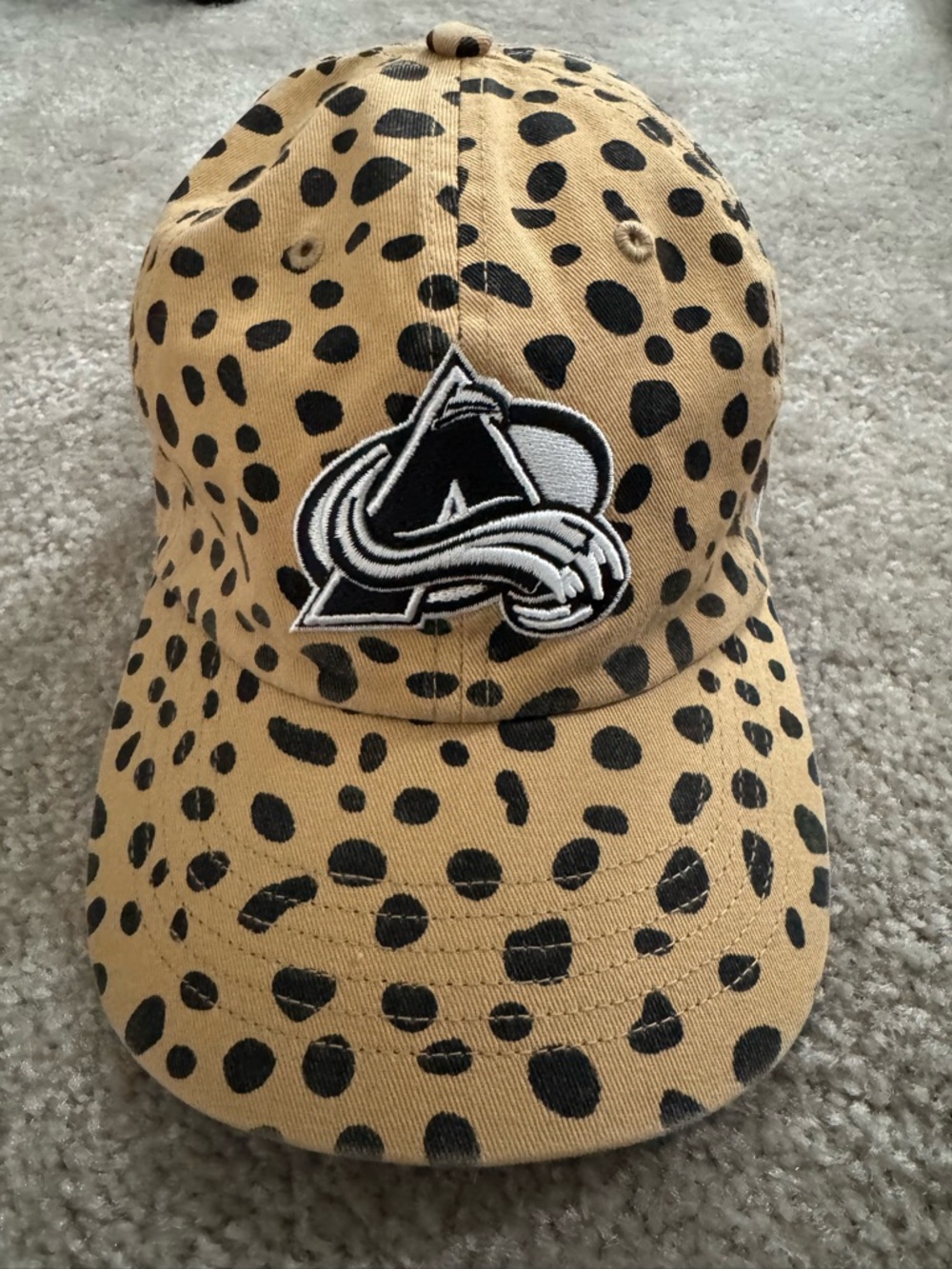 Womens Leopard Print Avalanche Baseball Cap - Tan/Black